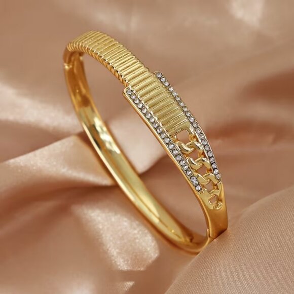 14K Gold 7" Womens 2ct Diamond Bangle Bracelet Ladies New 14 K Silver Jewelry - Picture 1 of 8